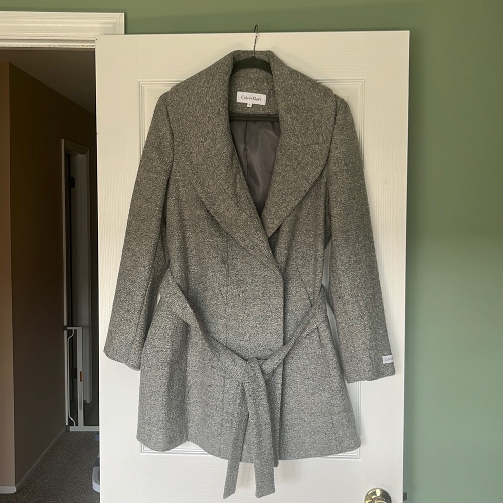 Calvin Klein Grey wool Pea Coat